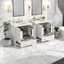 Meuble-lavabo double avec lavabo en céramique blanche, portes à fermeture douce, rangement spacieux, structure en bois massif, armoire de salle de bain moderne avec tiroirs et tablettes - unités 2 x 30 po-2057372239