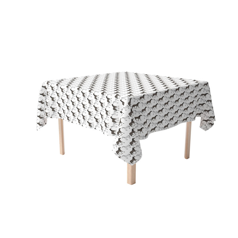 Square Tablecloth, 100% Cotton, 60X60", Equestrian Pattern