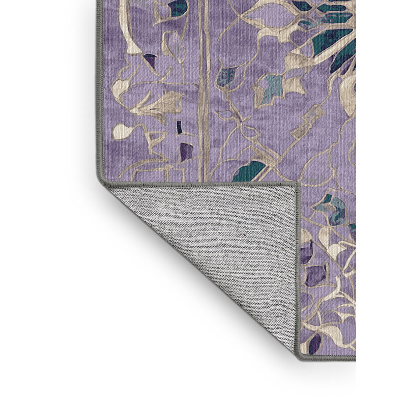 Tapis mauve lavable à la machine, Rectangle 7 pi x 9 pi