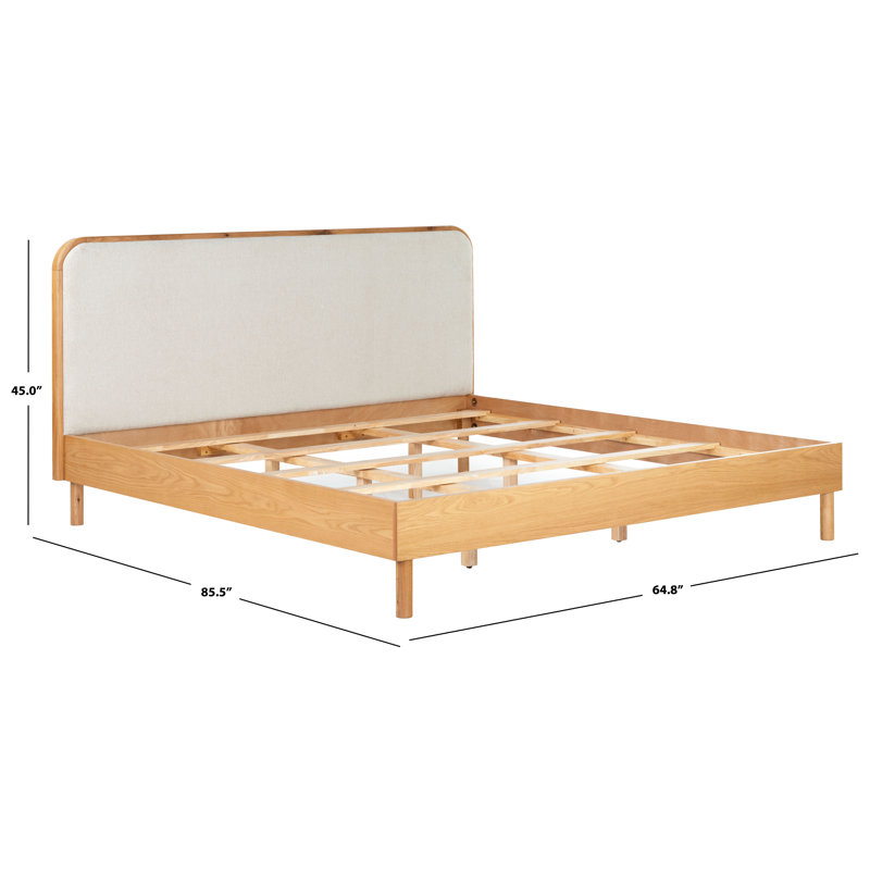 Yohan Upholstered Panel Headboard Design Bed, Queen
