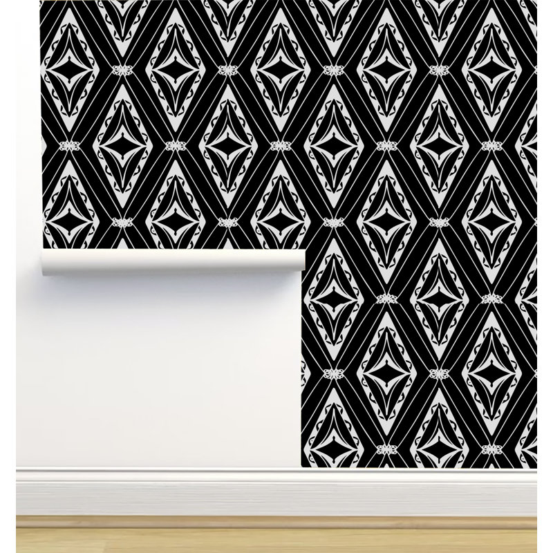 Rouleau de papier peint texturé L 12 pi x l 2 pi Monor Designs, Noir