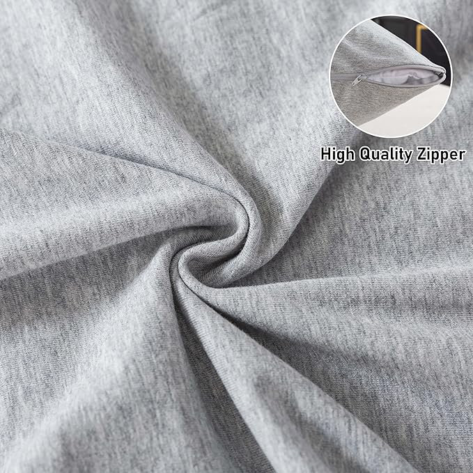 Oreiller en mousse à mémoire de forme avec housse de coussin amovible à fermeture à glissière, Light Grey