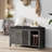 40" Shoe Storage Bench With Flip Drawers & Padded Seat Cushion, Open Compartments & Slatted Doors, Entryway Bench With Shoe Storage For Entryway, Hallway, Living Room, Bedroom, Oak Grey