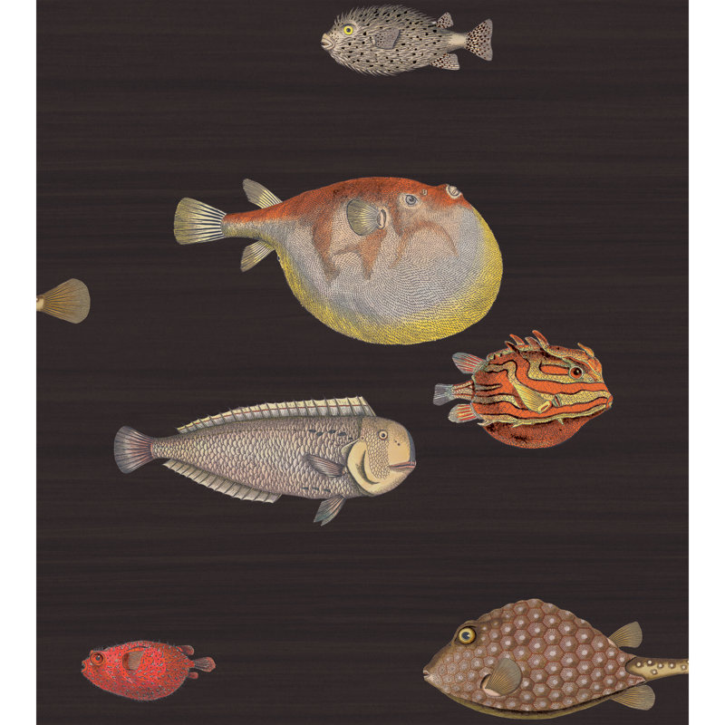 Fornasetti Acquario Wallpaper Roll, Black/Multi