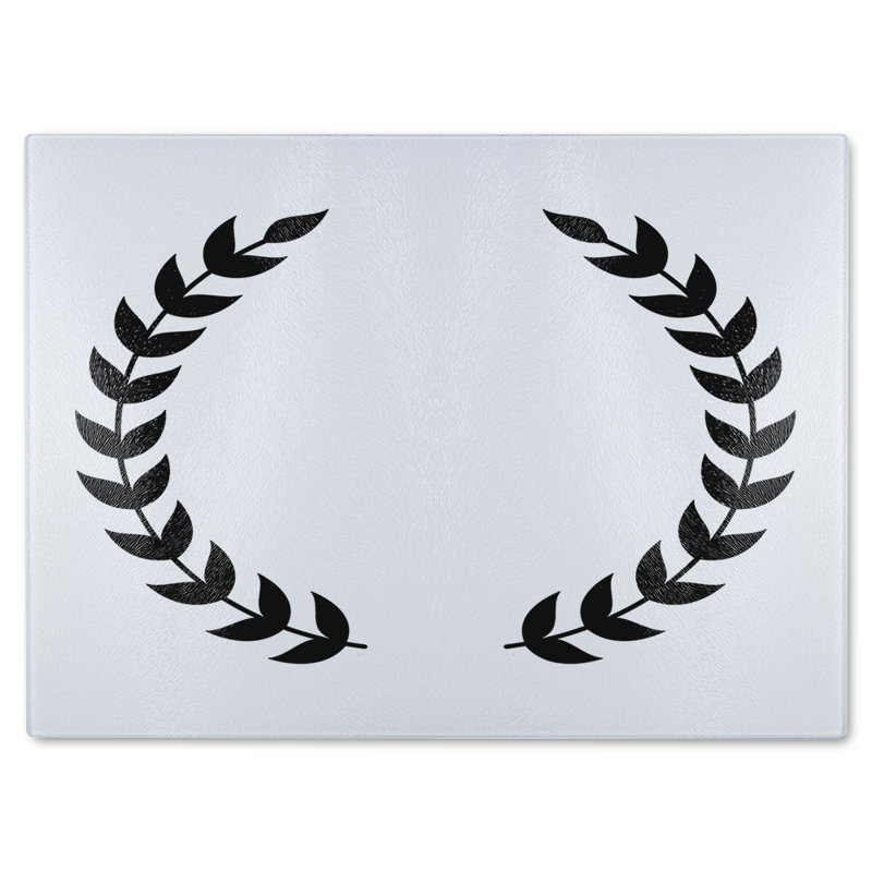 Olive Branches Glass Chopping Board, 40cm L x 28cm W