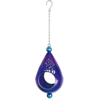 Tear Drop Blue Purple Hanging Birdfeeder - A285F5F6C7E64D49A9AEA9EA37C79B9E
