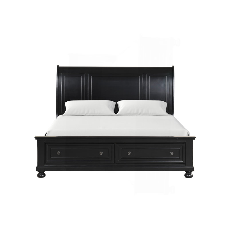 Lit double Meade (boîtes), noir, Noir, noir, noir, noir, Lit double