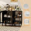 Buffet Buffet, armoire de rangement en bois avec portes en verre-1965334999