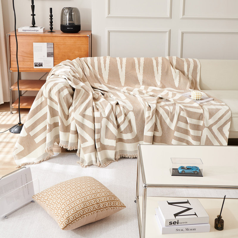 Housse pour canapé modulaire Boho Chenille, Kaki, H 91 po x l 150 po x P 0,2 po