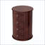 Table de bout ronde en bois massif avec 4 tiroirs (aucun assemblage requis)