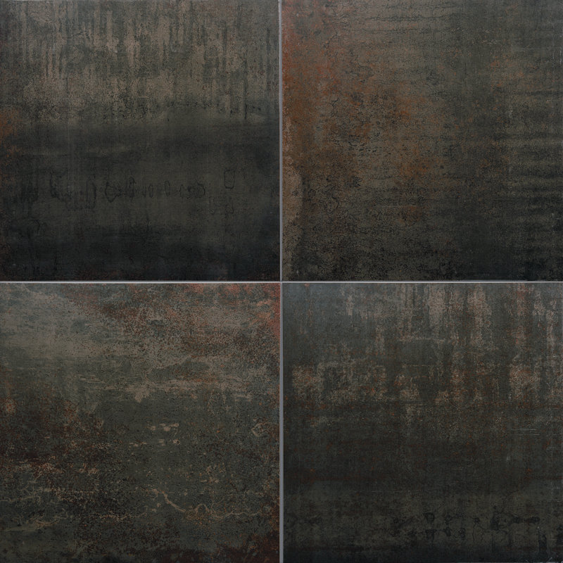 Common Core 24'' W x 24'' L Porcelain Metal Look Singular Tile, Charcoal
