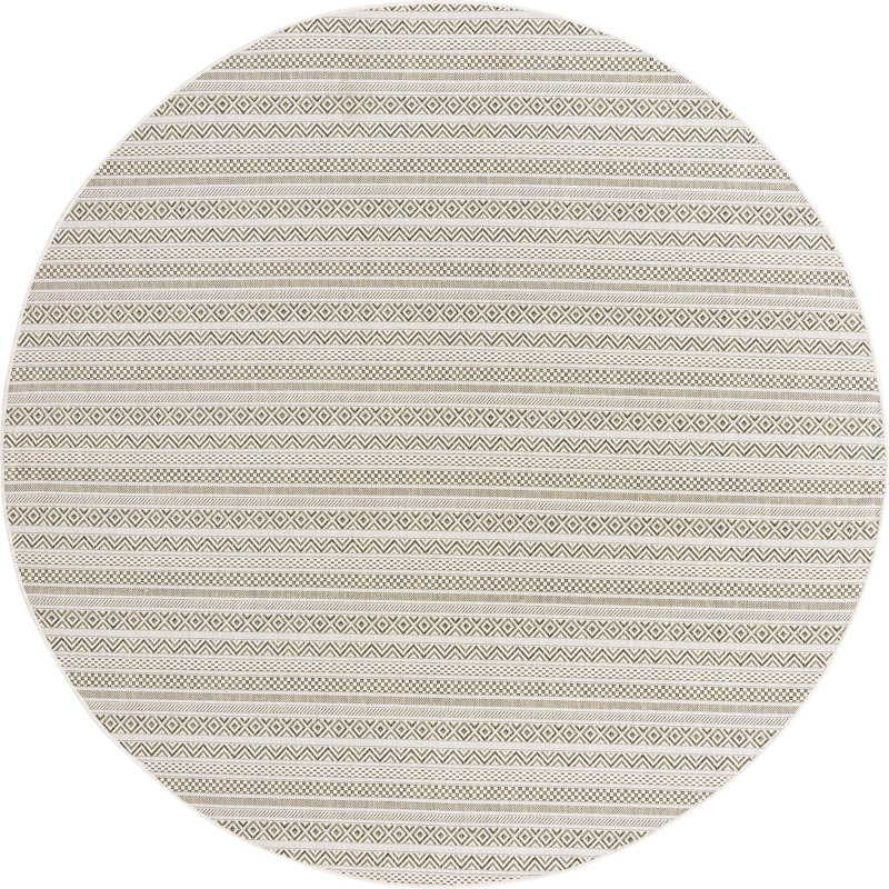 Striped Indoor / Outdoor Rug, Round 7'10"