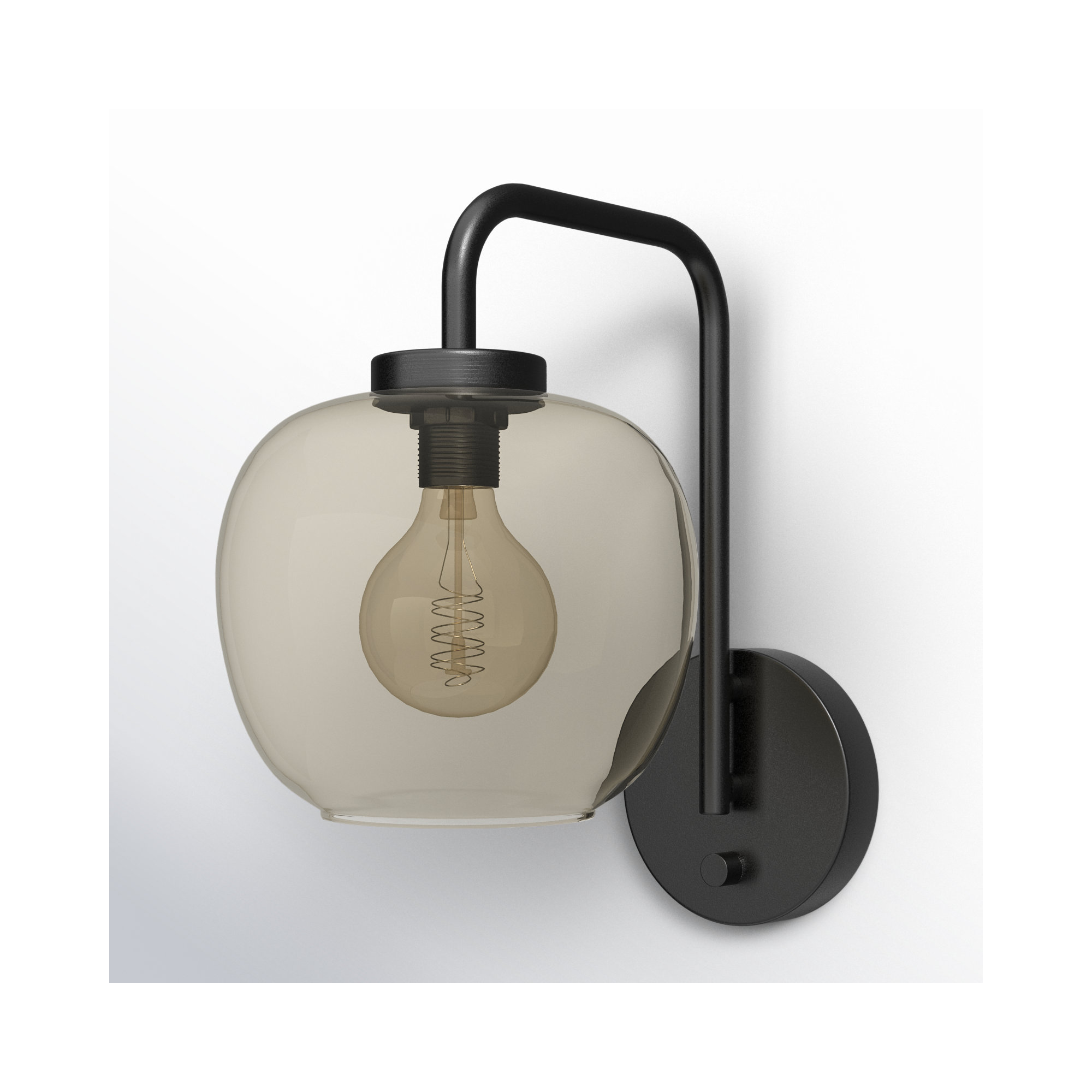 Glynda Single Light Glass Dimmable Armed Sconce