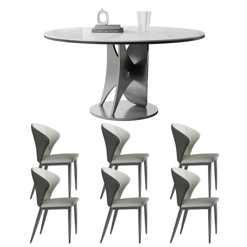 Light luxury modern home round dinning table sets, 29.5”H x 53.1”L x 53.1”W