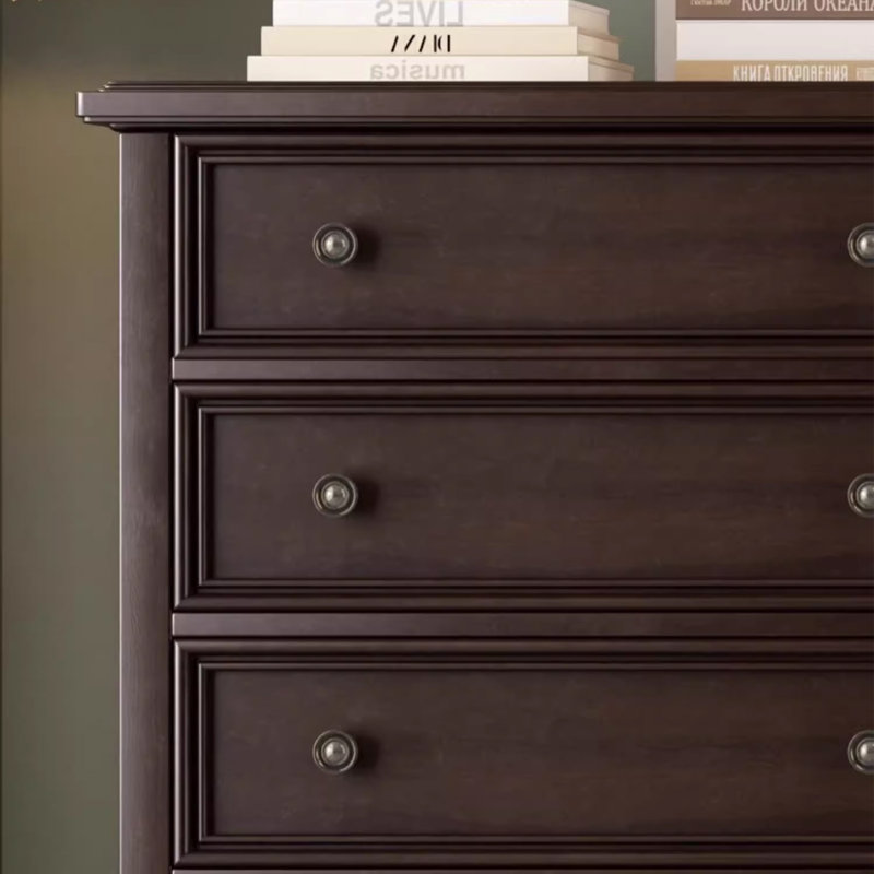 Armoire d'appoint en bois massif de couleur noyer noir