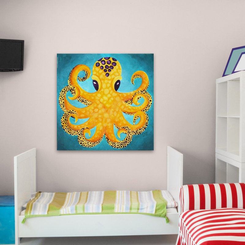 Yellow Octopus by Nicola Joyner - Wrapped Canvas Print, 122cm H x 122cm W