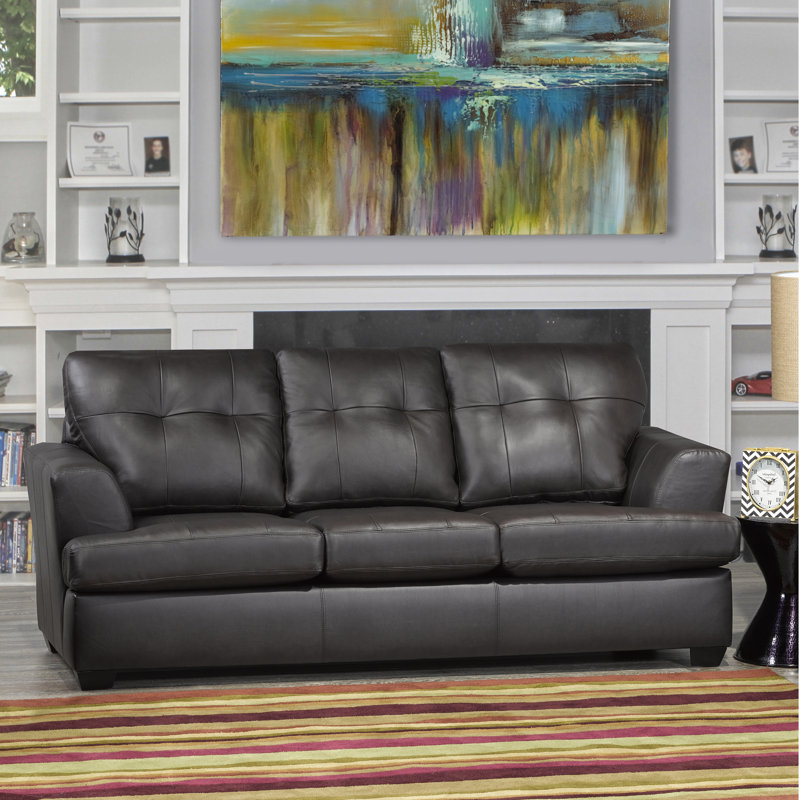 Cowhill Upholstered 88'' Sofa, Dark grey