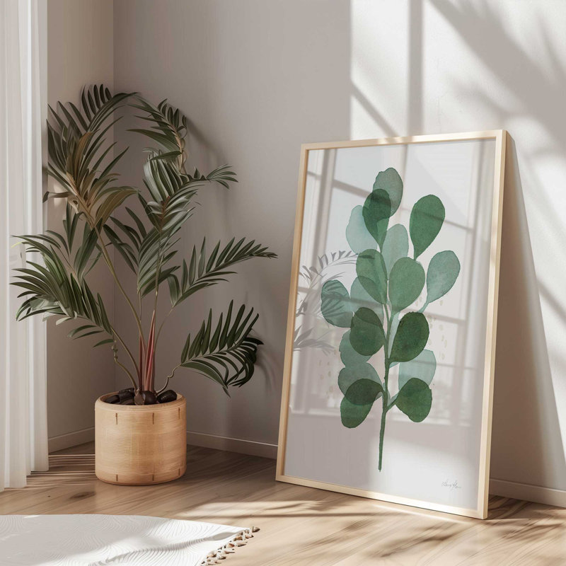Green Leaf Impressions I Print, Weathered Zinc Open Corner Framed, 15.25'' H x 12.25'' W