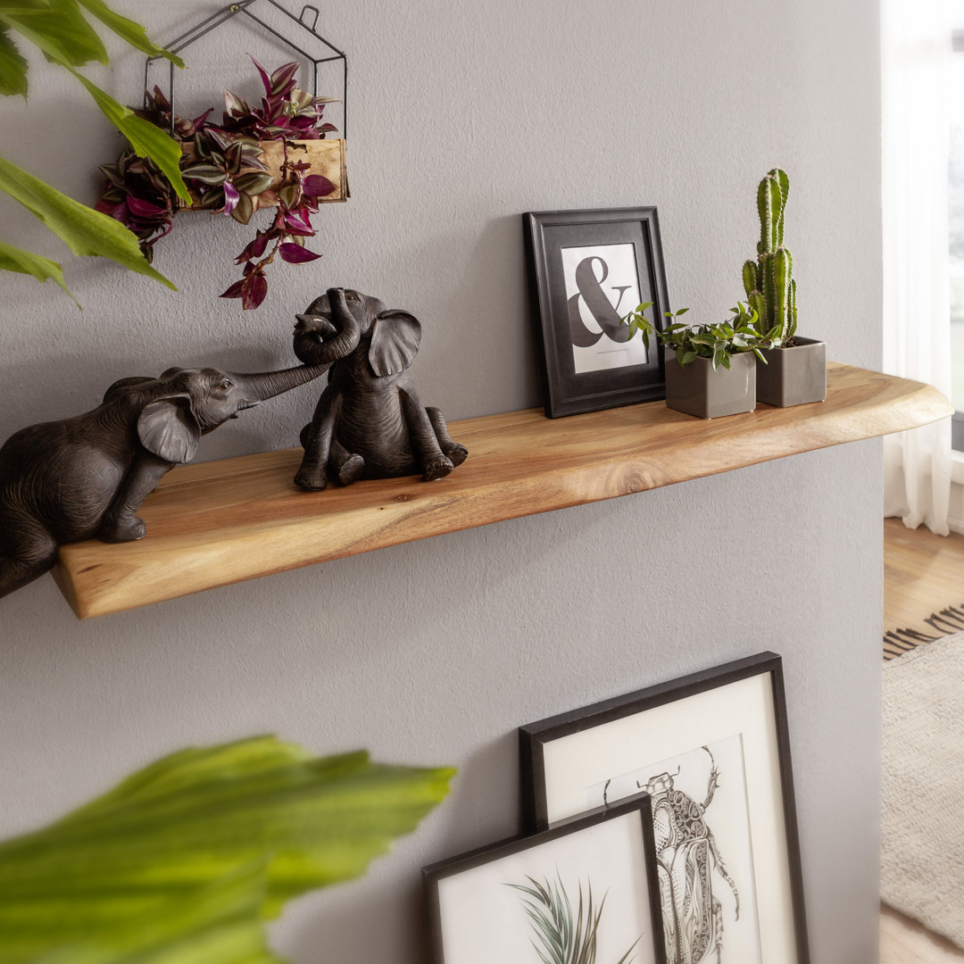 Belleville Acacia Solid Wood Floating Shelf with Live Edge
