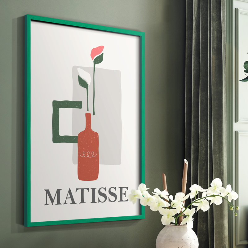 Matisse CCLXX Framed Print - Solid Wood, Green, 10" H x 8" W