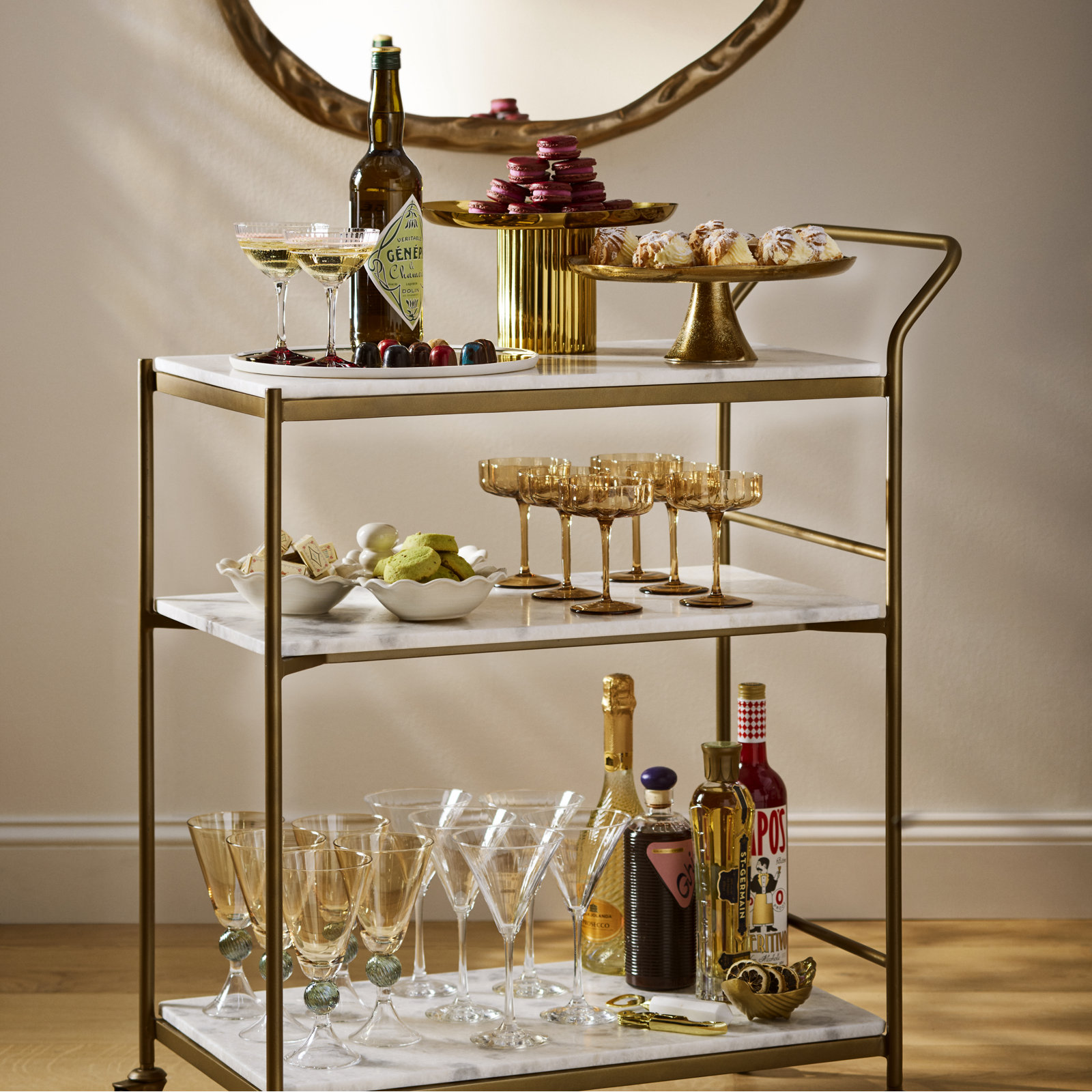 Paneled Ribbed Martini Glass