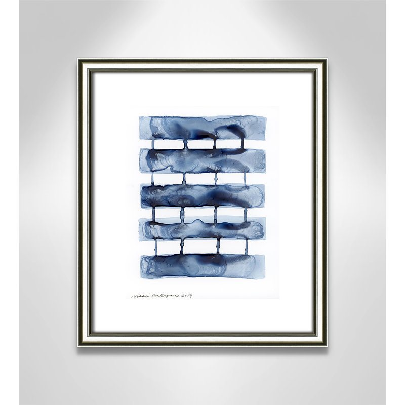 Gareth Stitched Together I by Nikki Galapon - Solid Wood Rectangle Print Single Piece Item on Canvas, Silver Framed Paper