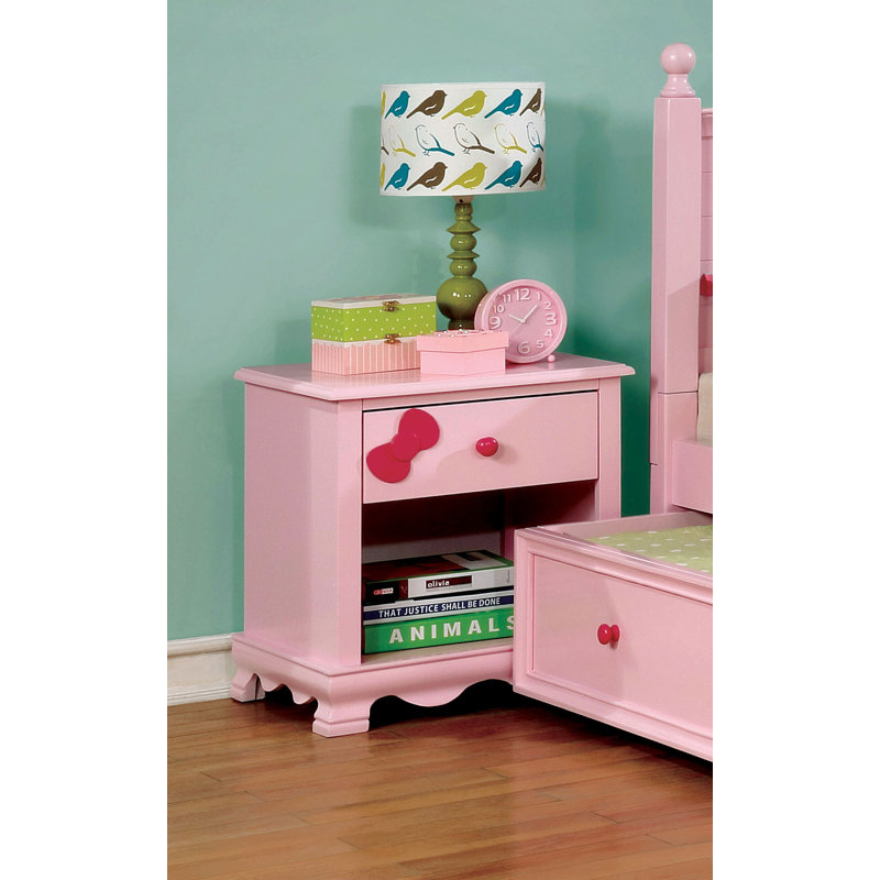 Eiler 19'' W Solid Wood Nightstand, Pink