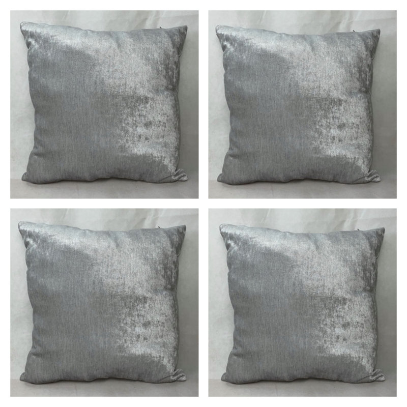 Square Cushion Cover, Silver