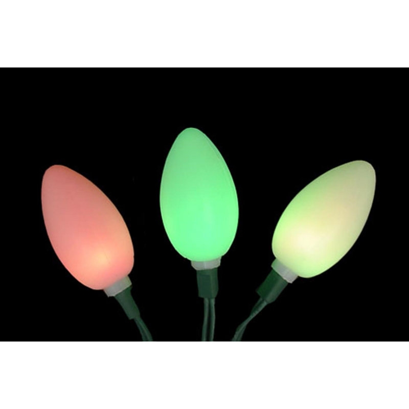 10 lumières de Noël DEL C9 à changement de couleur - fil vert