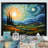 Vangogh The Swaying Cypress II - Vangogh Wall Art by Vincent Van Gogh Painting-1385134978-1385135098-1355934216