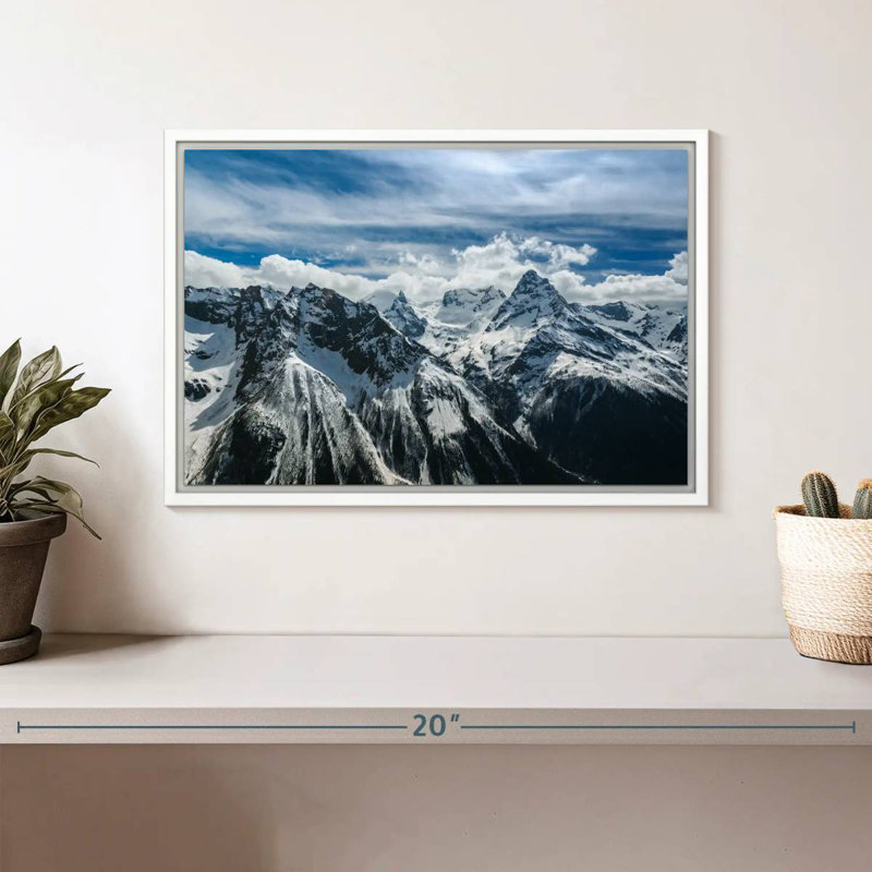 Snow Mountain Peaks, Cadre flottant blanc, 13 po x 9 po