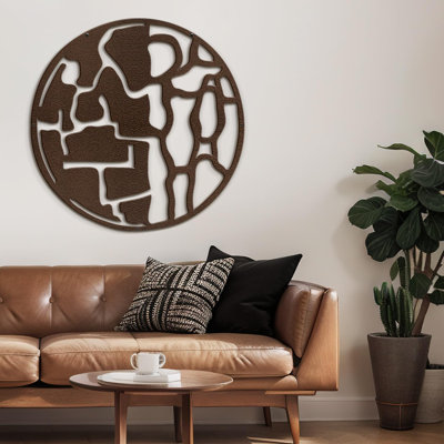 Abstract Cutout Circle Modern Abstract Wall Accent Sculpture Hanging Decoration Metal Wall Decor