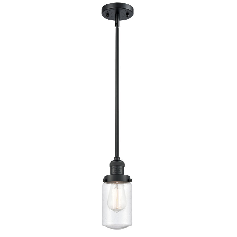 Luminaire suspendu simple à 1 lumière Saroyan, Grainé, Noir mat, Ampoule DEL 6 watts Vinage