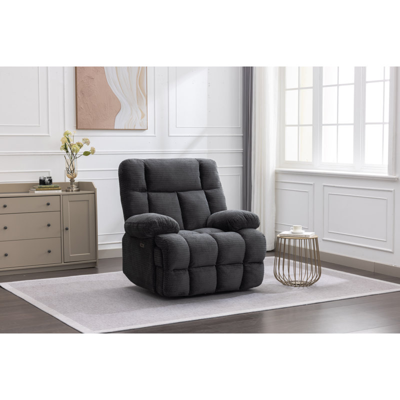 43.3" Wide Zero Gravity Oversized Power Recliner Chairs With USB Charging, Gray