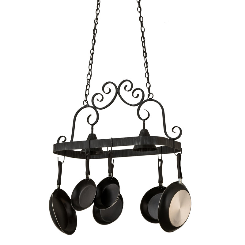 Elana Metal Handcrafted Rectangle Hanging Pot Rack
