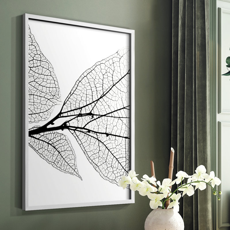 Imprimé floral encadré XXXIX - prêt à être accroché , H 10 po x l 8 po, Blanc