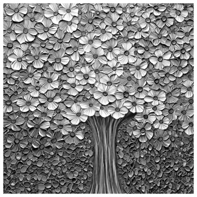 Tapis de bain arbre floral monochrome