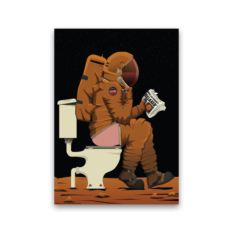 Mars On Loo - Print, No Framed, 84cm H x 60cm W x 1cm D