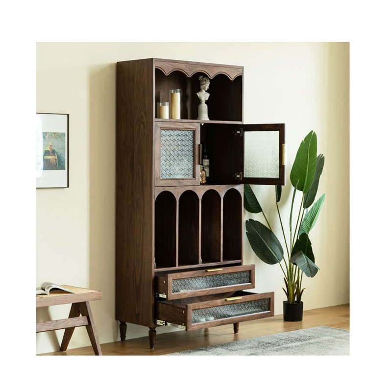 Simple light luxury style solid wood bookcase