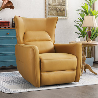 35.8'' Wide Modern and Soft Power Swivel and Rocker Recliner with Wide Backrest