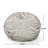 Negar 5 Foot Rounded Faux Fur Bean Bag Chair, White and Gray - Soft Comfortable Accent Furniture for Living Room & Bedroom