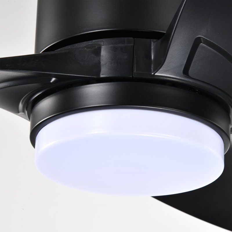 Ventilateur de plafond lumineux à 3 pales avec télécommande Genson, Noir