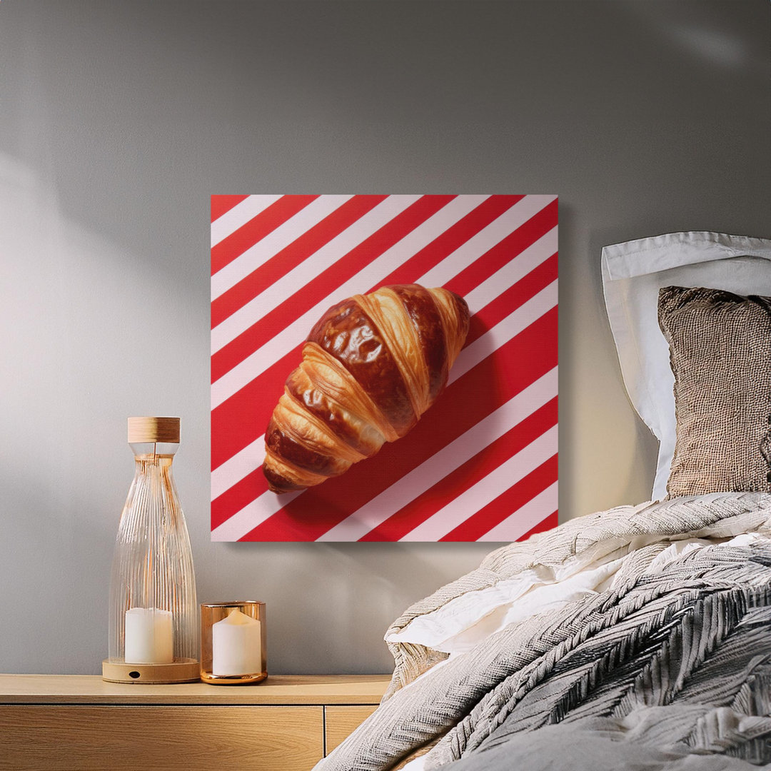 Vivid Croissant Striped Canvas Print