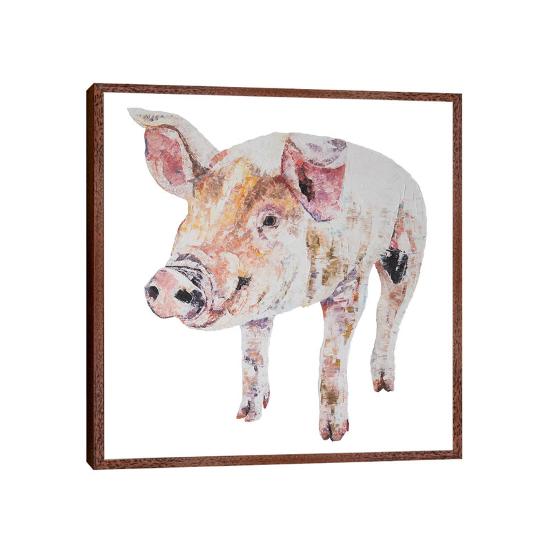 Jim by Becksy - Painting on Canvas, 66.04cm H x 66.04cm W x 3.81cm D, Classic Brown Wood Framed