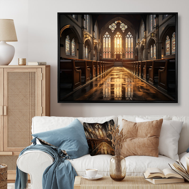 «Lansdcape Church céleste Embrace», reproduction sur toile, H 30 po x l 40 po x P 1,5 po, Cadre photo noir