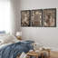 «Neutral Toned Christmas Trio with Santa, Books and Deer Art», reproduction d'art sur toile encadrée 3 pièces-120667431-120667433