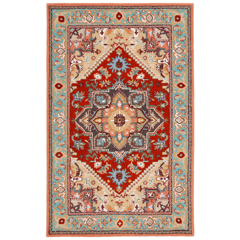 Omere Hand Tufted Wool Pile Oriental Rug, Rectangle 4' x 6'