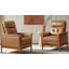 Fauteuil Outen de style Mid-Century moderne en cuir véritable avec accoudoirs en bois massif-843264373