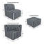 Canapé modulaire rembourré en L avec repose-pieds et coussins Sunbrella 6 pièces Praia Essie-107485271