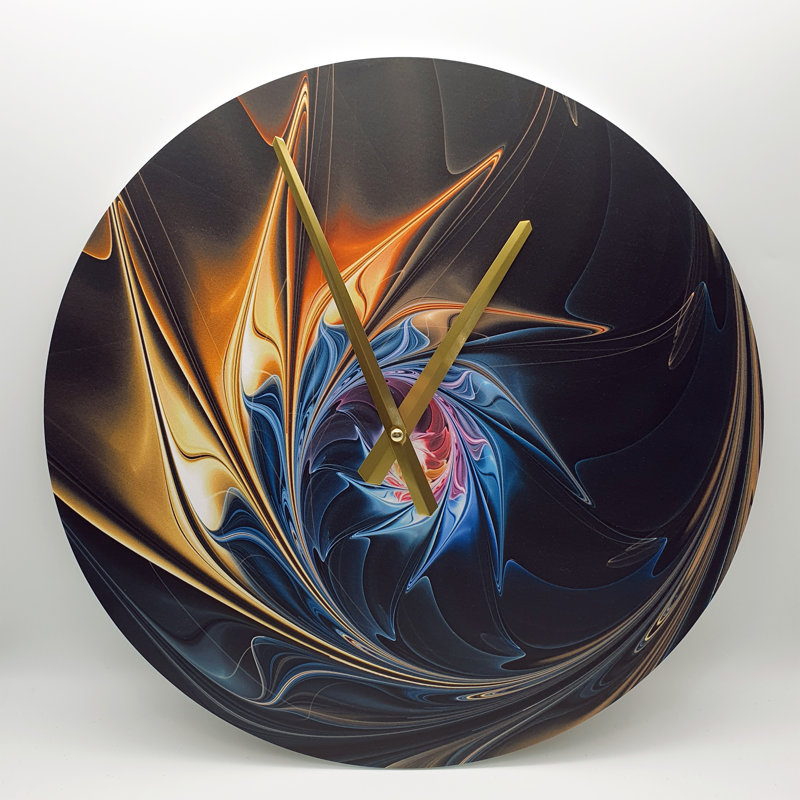 Horloge murale 15,75 po Treyson, Noir / Jaune